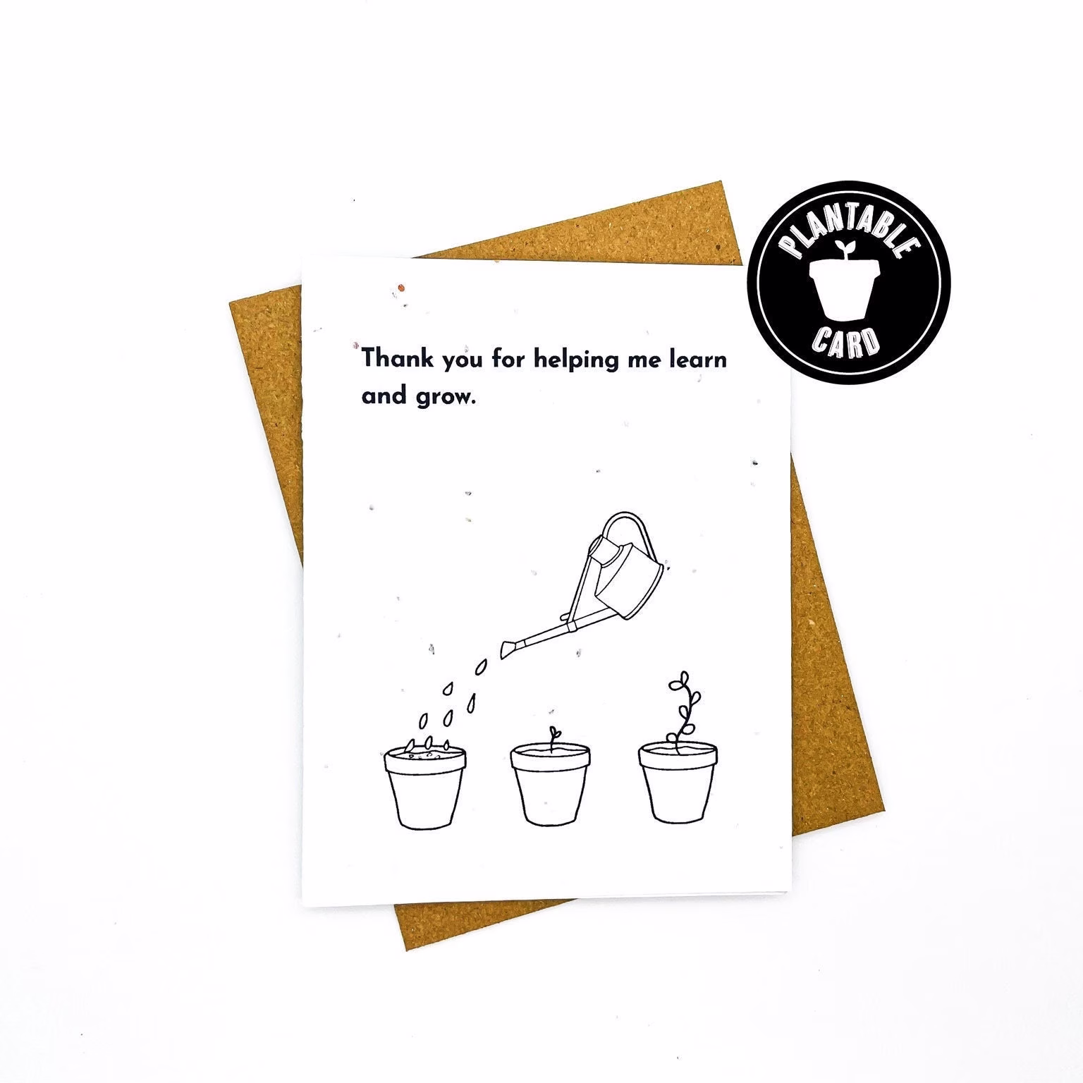 Wildflower Seed Paper Card, Thank You For Helping Me Learn & Grow, Gift Teacher, Eco-Friendly Gifts, Card For Teacher
