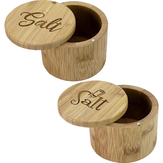 Salt Container With Lid, Salt Shaker, Cumin and Pepper Bowl with Magnetic Swivel Lid(2 pcs) Bottled logo + French