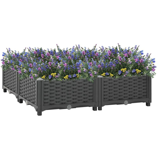 Asupermall - Raised Bed 80x80x23 cm Polypropylene