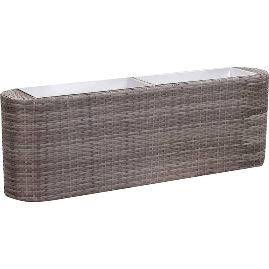 Garden Raised Bed 120x24x40 cm Poly Rattan Grey - Grey