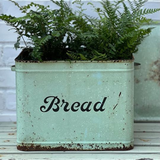 Old Green Metal Bread Bin Display Prop Only