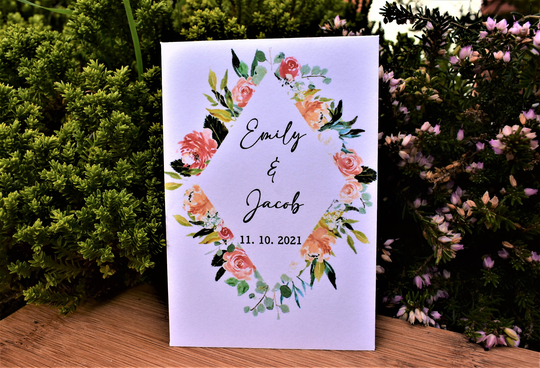 Wedding Favour Personalised Seed Packets | With Wildflower Seeds Seeds Wedding Favours Grow With Love