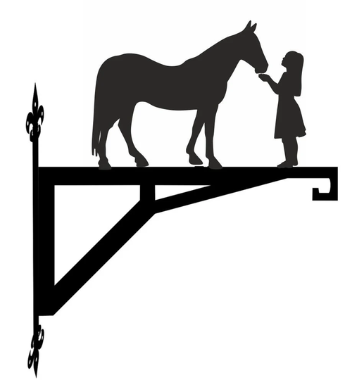 Horse & Girl Modern Contemporary Hanging Bracket