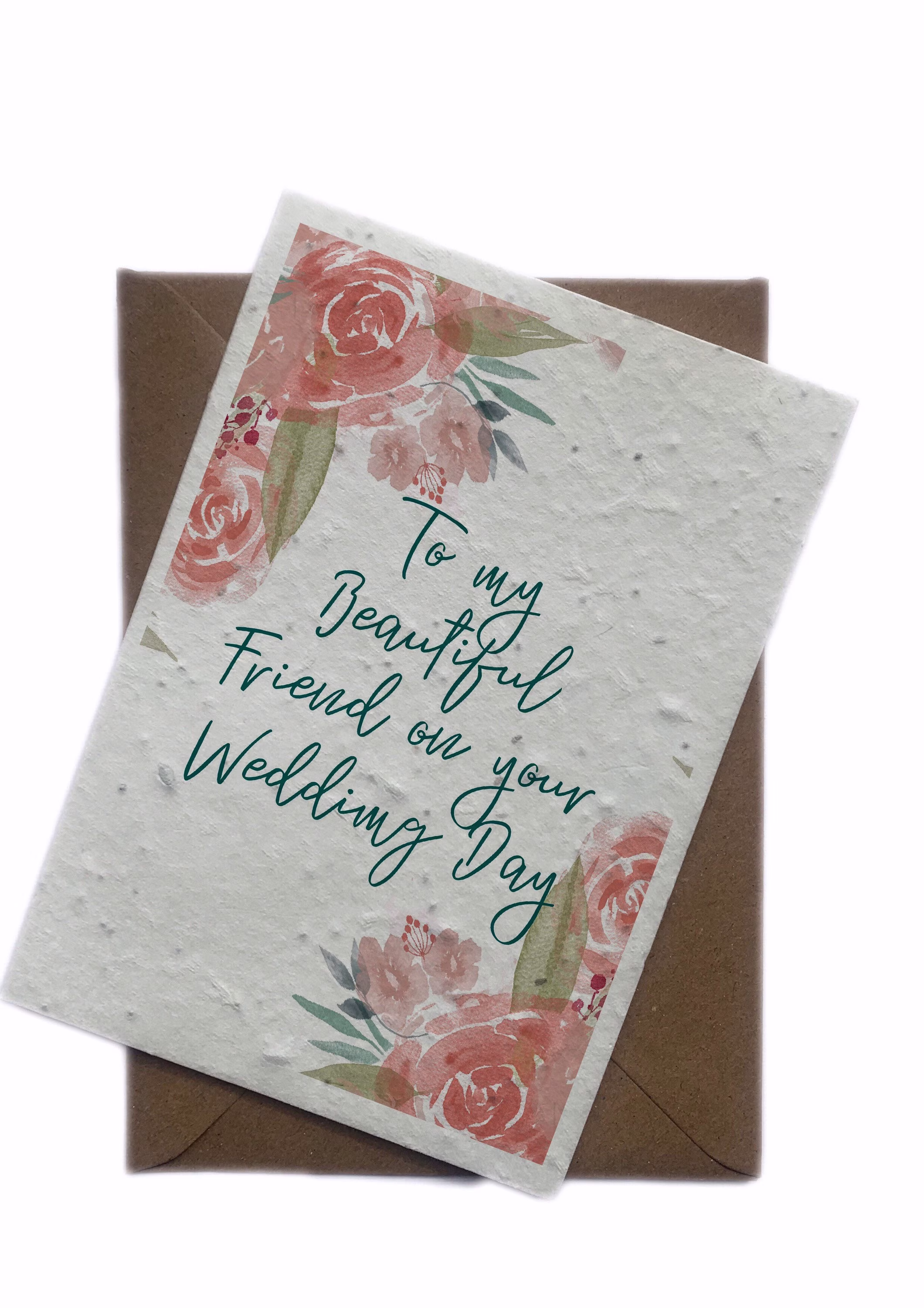 On Your Wedding Day Card. Plantable. Grows Flowers. Eco Gift. Seeded Seed Plantable Card