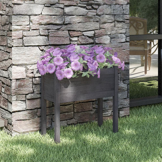 Asupermall - Garden Planter Grey 70x31x70 cm Solid Pinewood