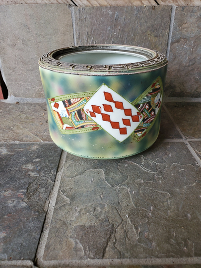 Poker Playing Card Planter Vintage Utensil Holder Pen