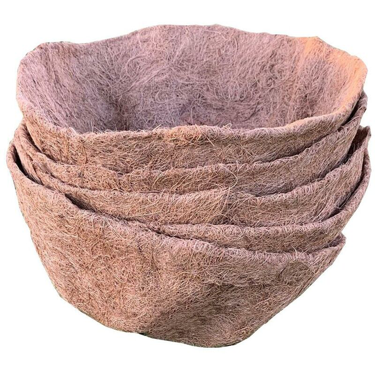 Selections - Pack of 5 Round Coco Hanging Basket Planter Liner (40cm)