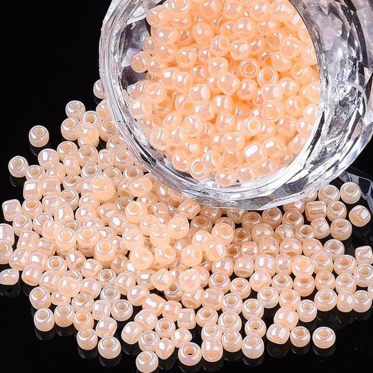 50G 2mm Seed Beads Peach Pearlised - Beautiful Glass Perfect For Beading, Crafts & Jewellery Making
