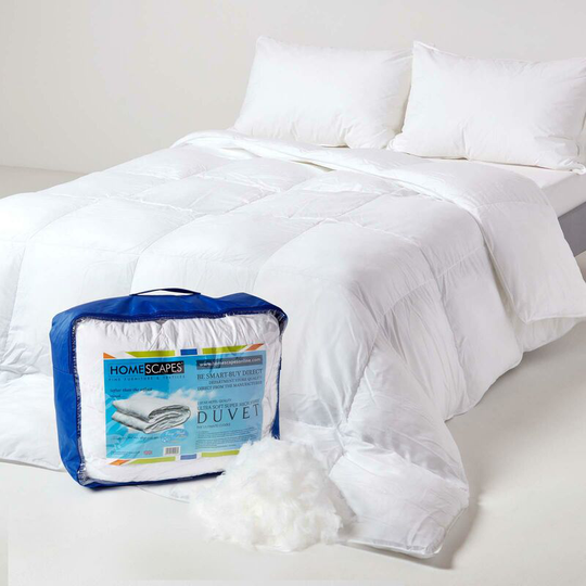 HOMESCAPES Luxury Hotel Quality Super Microfibre All Seasons King Size Duvet - White