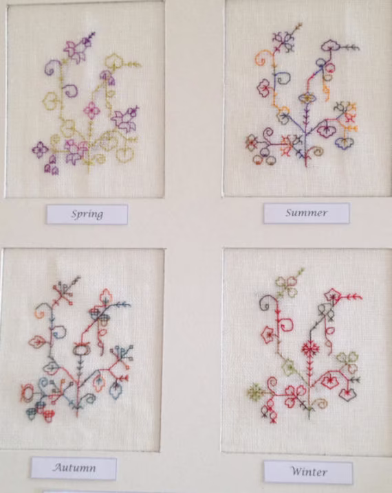 Blackwork Embroidery Kit - Seasons