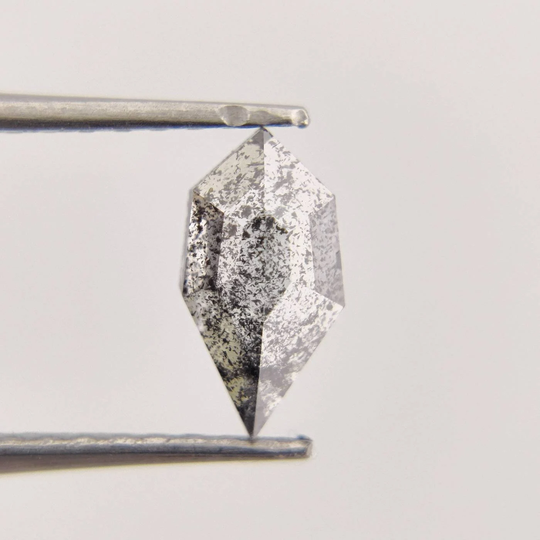 0.44 Ct Salt & Pepper Diamond Geometric Shape Feceted Polished Engagement Ring Jewelry Best Price Ck0285