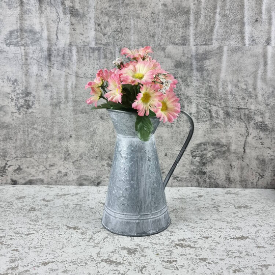 Galvanised Metal Jug Planter Vase - Large