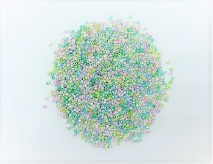 Glass Seed Beads - 2mm Pearlised Multicolours 20G Approx 1300 Pieces