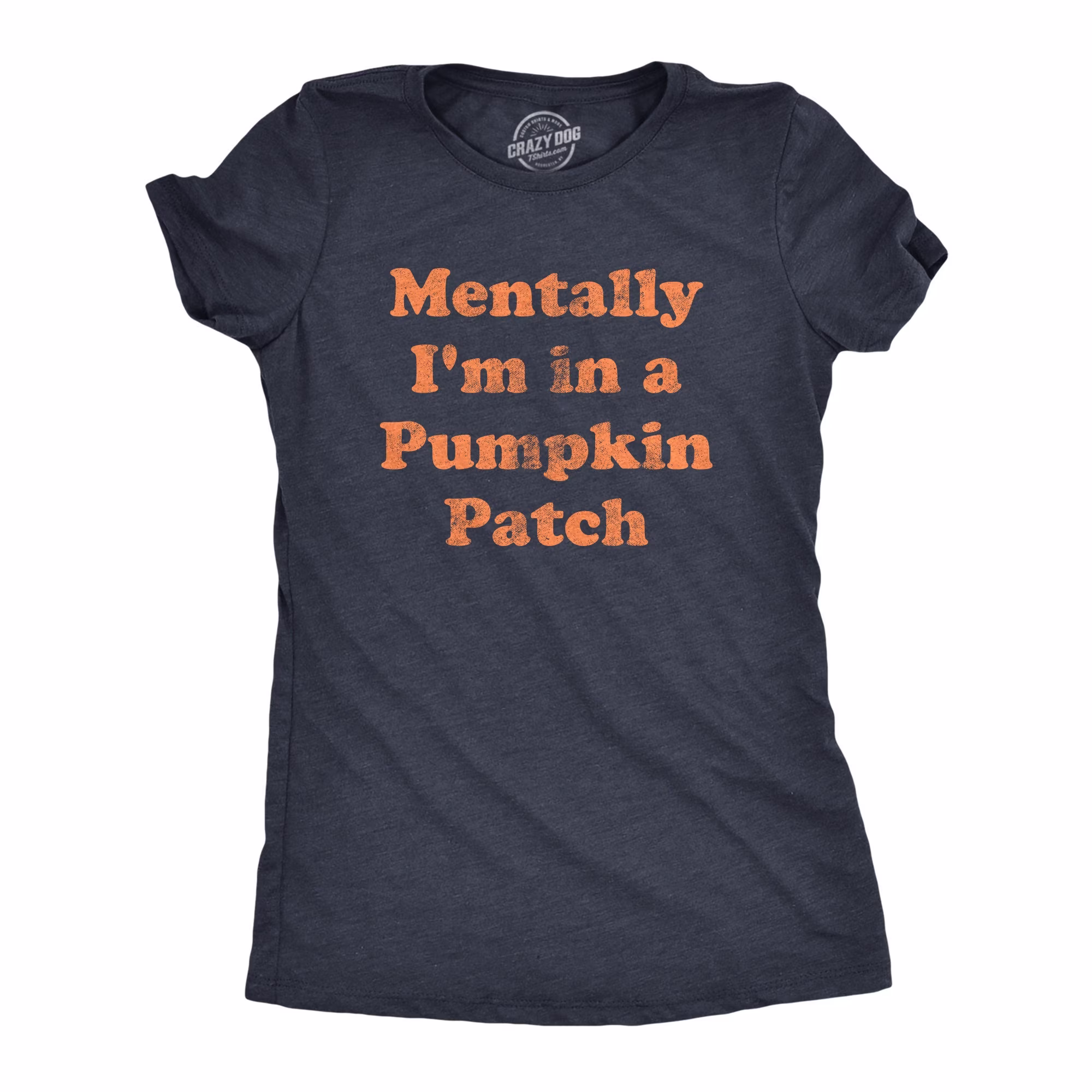 Womens Fall Shirt, Mentally in A Pumpkin Patch, Halloween Shirts, Autumn Funny T-Shirts, Season