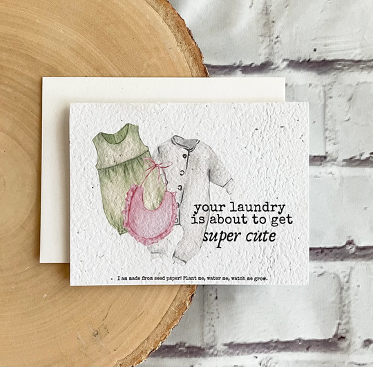 Baby Shower Seed Card - Cute Laundry