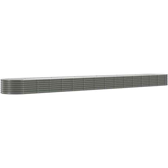Garden Planter Powder-coated Steel 620x80x36 cm Grey Vidaxl Grey