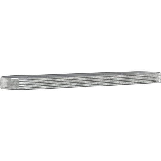 Garden Planter Powder-coated Steel 600x140x36 cm Silver Vidaxl Silver