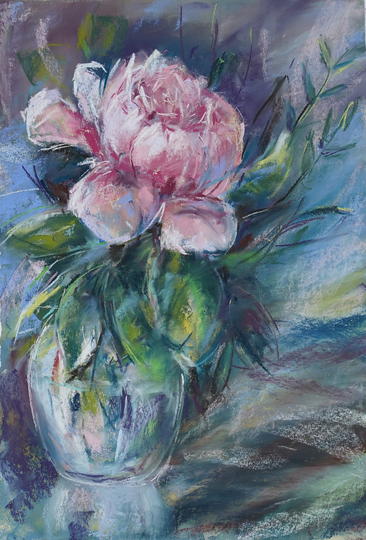 Peony Original Pastel Painting. Unique Flowers Artwork. Home Decoration. Gift Idea By Amazingpastel