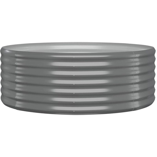 Garden Planter Powder-coated Steel 100x100x36 cm Grey Vidaxl Grey