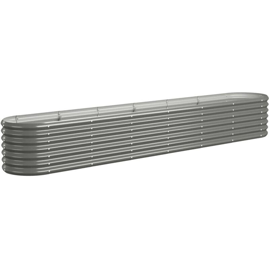Garden Planter Powder-coated Steel 260x40x36 cm Grey Vidaxl Grey
