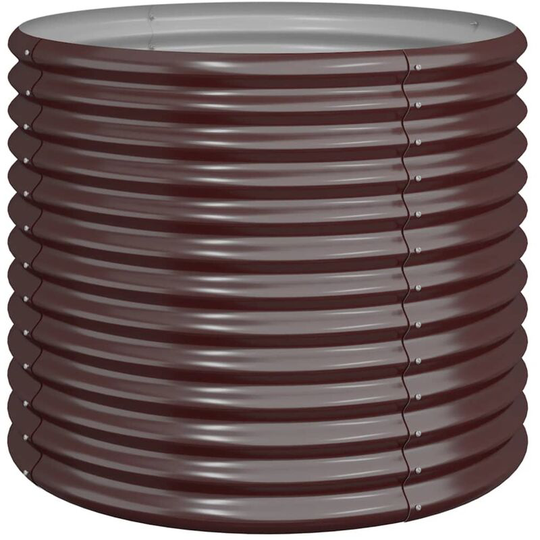Garden Planter Powder-coated Steel 80x80x68 cm Brown Vidaxl Brown