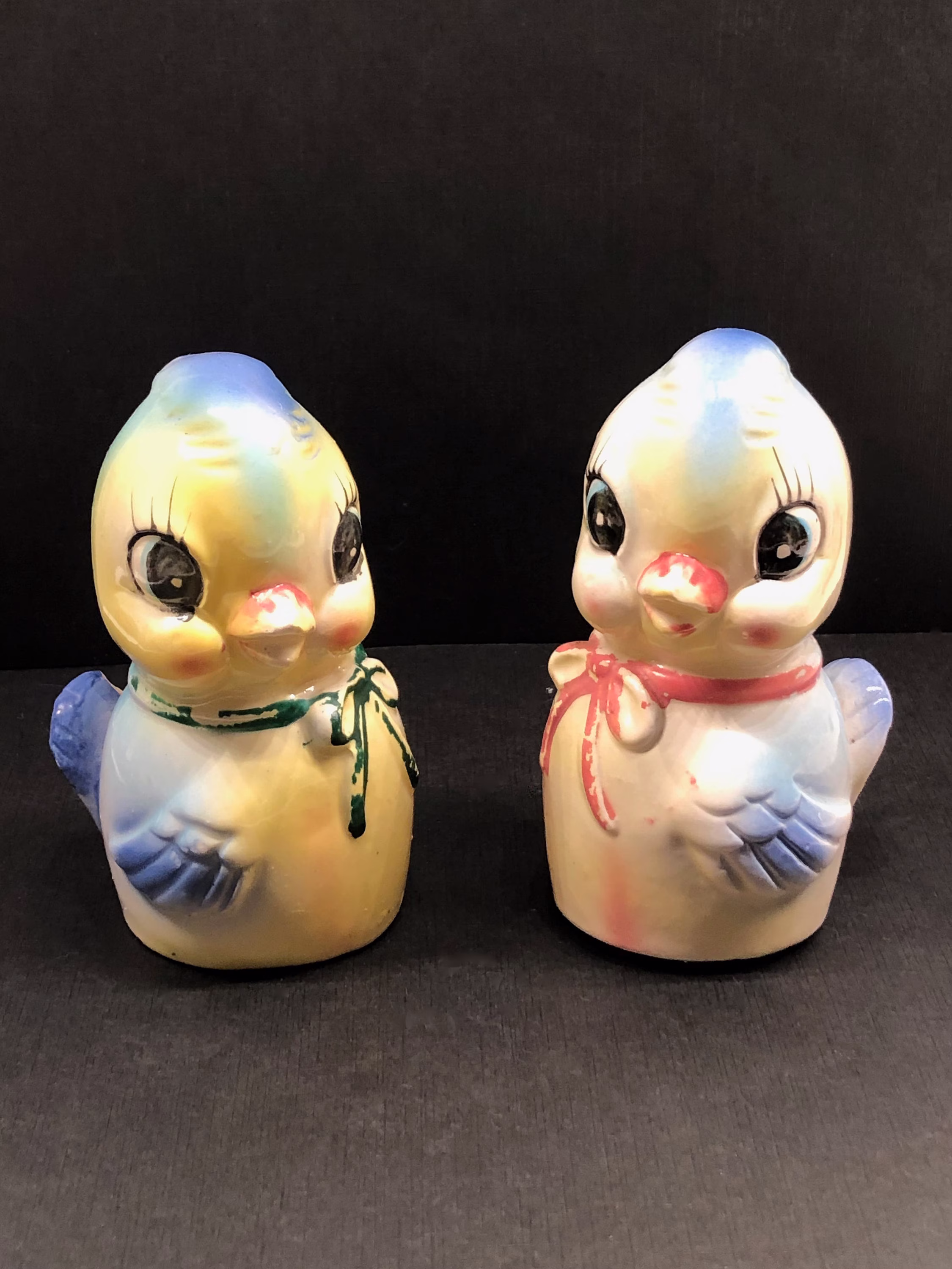 Commodore Blue Birds | Of Happiness? Salt & Pepper Shakers - Noise Makers, Anthropomorphic Birdies, 1950S