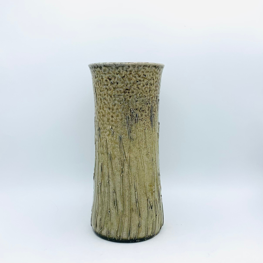 New Olive Ombré Scribble Salt Fired Ceramic Vase By Amy Schnitzer