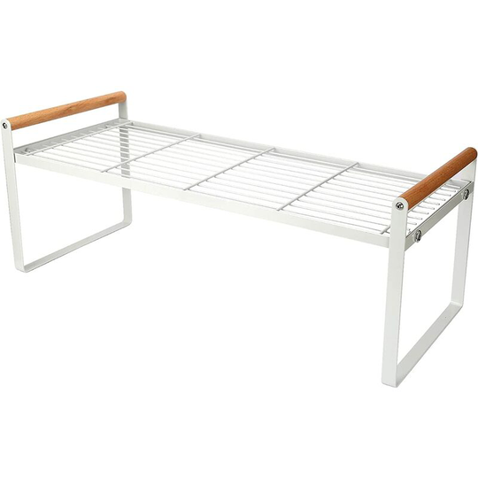Multi-Function Stackable Storage Rack for Kitchen Counter, Cupboard, Pantry, Metal Spice Rack for Dishes, Plates, Seasoning Bottles (White)