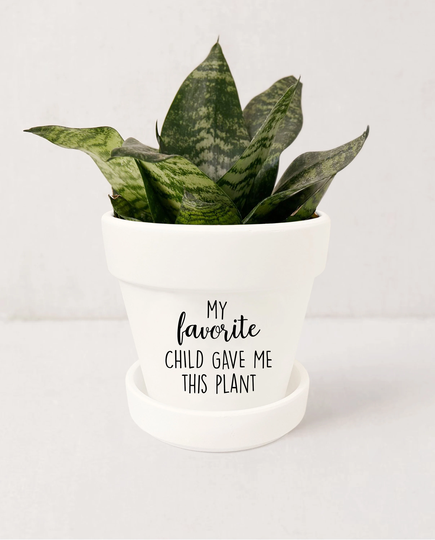 Fathers Day Gifts | My Favorite Child Gave Me This Appreciation Dad Gift Indoor Succulent Planter with Saucer Plant Not Included | White
