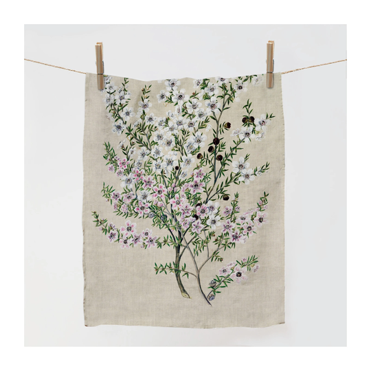 Linen Towel, Antique Plant Manuk, Sarah Featon | 1848-1927, Kitchen Dish Botanic Print 100% Linen, Hand Towel