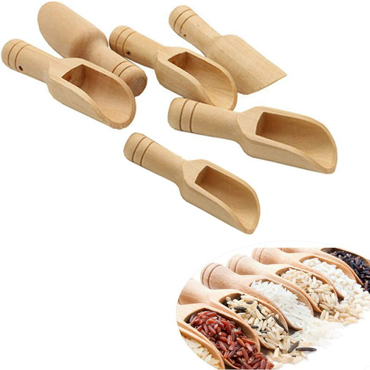 Sun Flowergb - 6pcs Mini Wooden Spoon, Small Wooden Spoon Bath Salt Spoon, for Spices, Cooking, Spoon, Cooking Utensils, Milk, Coffee, Tea, Candy,
