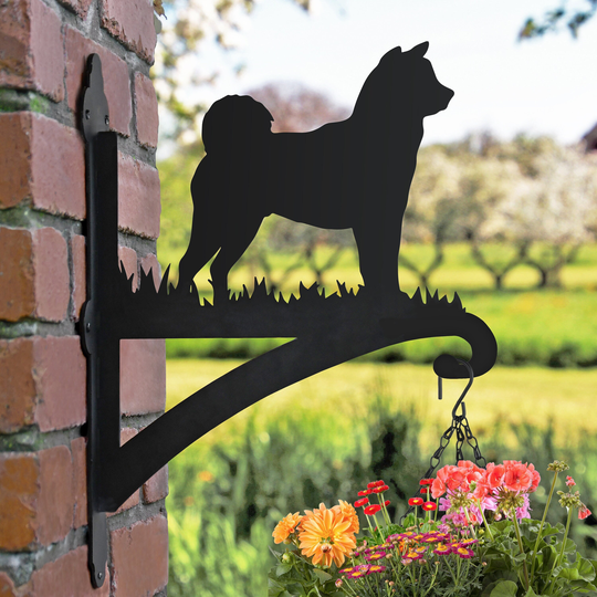 Akita Dog Hanging Basket Bracket/ Lovers/ Owners Gift/ Pets, Big Dogs, Garden Decoration, Metal Baskets For Plants
