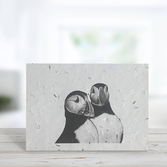 Gemini The Puffin Plantable Seeded Eco Greeting Card