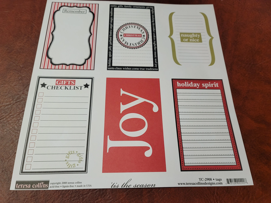 Teresa Collins Tis The Season 12 X Paper Collection Tags