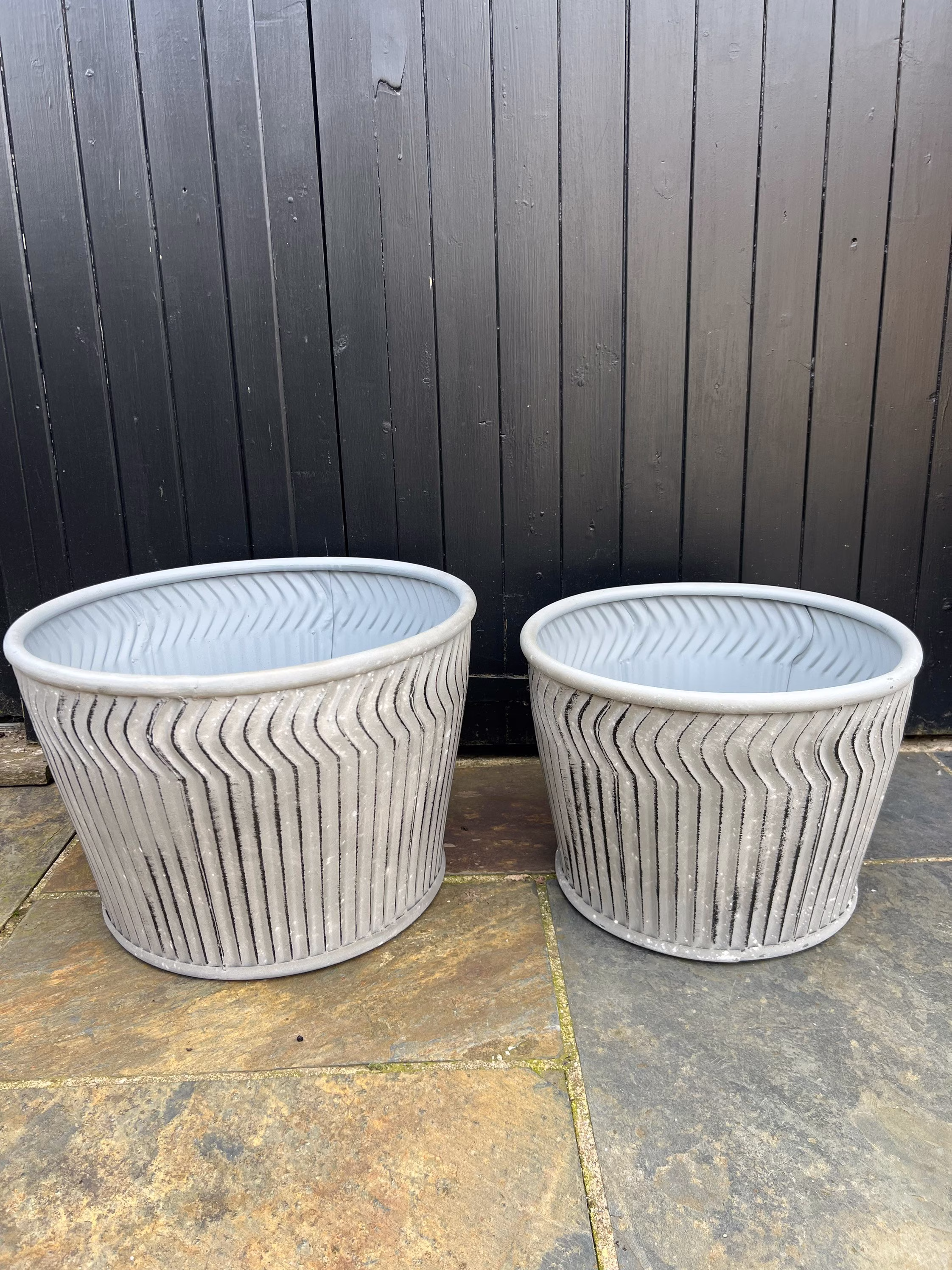 Olive Tree Tub/ Dolly Tub/Metal Planter Galvanised - Medium Or Large