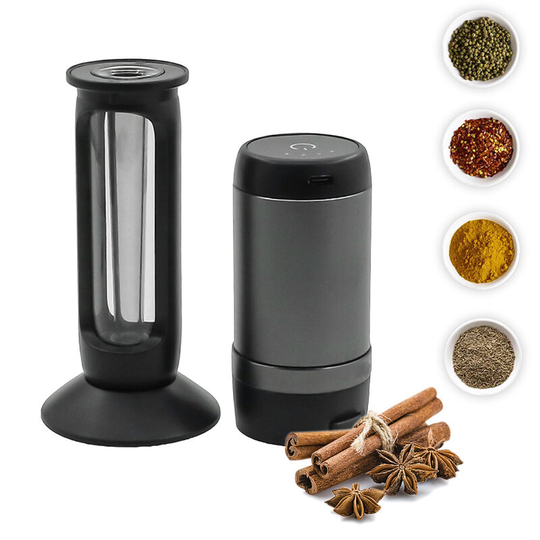 Superseller - Electric Herb and Spice Grinder Automatic Smart Grinding Machine with Cone Holder Grinding Filling Integrated