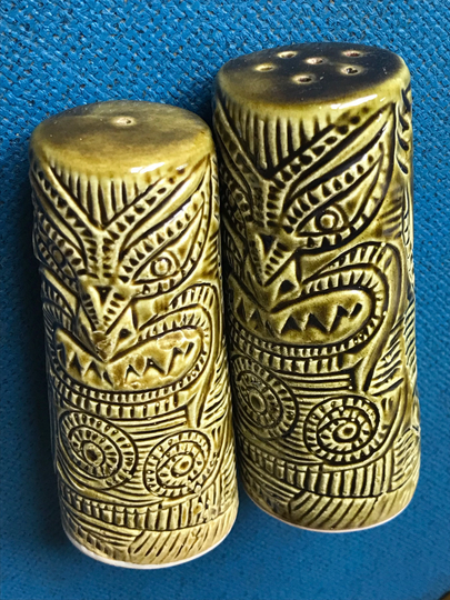 Bristow Pottery Salt Pepper Tiki Pair Malta