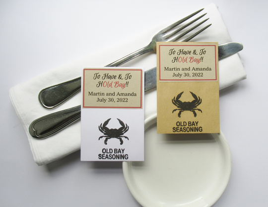 Diy Old Bay Favors, Personalized Maryland Wedding Gifts For Guest, To Have & Hold