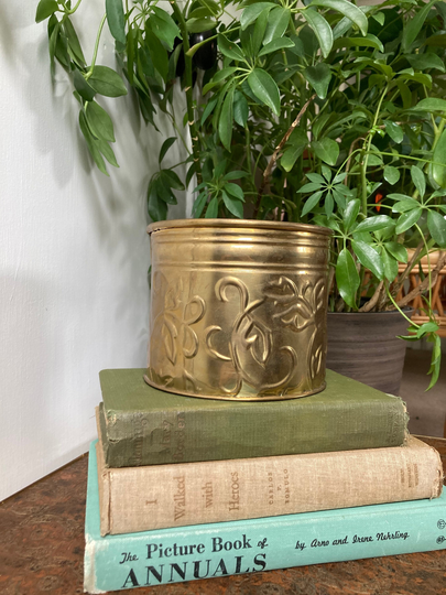Brass Floral Planter