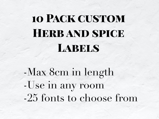 10 Pack Custom Herb & Spice Labels/Jar Pantry