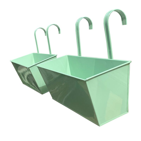 Sage Green Balcony Hanging Planters (Set of 2)
