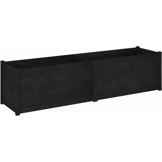 Vidaxl - Garden Planter Black 200x50x50 cm Solid Pinewood Black