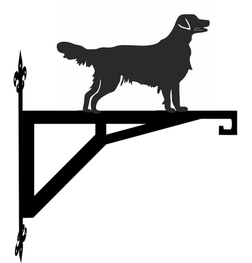 Flat Coated Retriever Standing Modern Contemporary Hanging Bracket