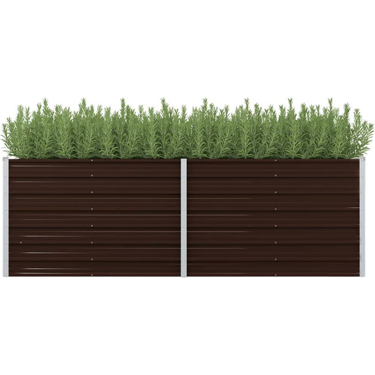 Garden Planter Brown 240x80x77 cm Galvanised Steel VDTD29834 - Topdeal