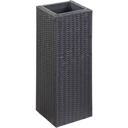 Vidaxl - Garden Raised Bed 28x28x80 cm Poly Rattan Black Black