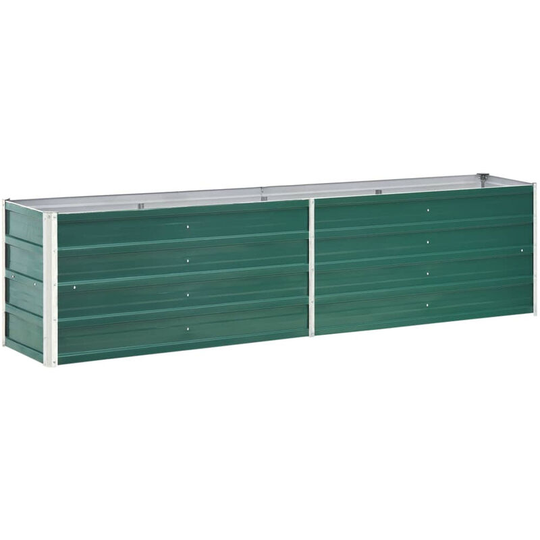 Asupermall - Garden Planter Galvanised Steel 240x40x45 cm Green