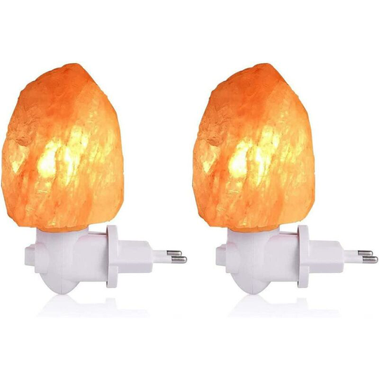 Denuotop - Salt Lamp, Himalayan Night Light Crystal Lamp Salt Hand Carved Salt Light Lamp (Two Hanging Sockets)