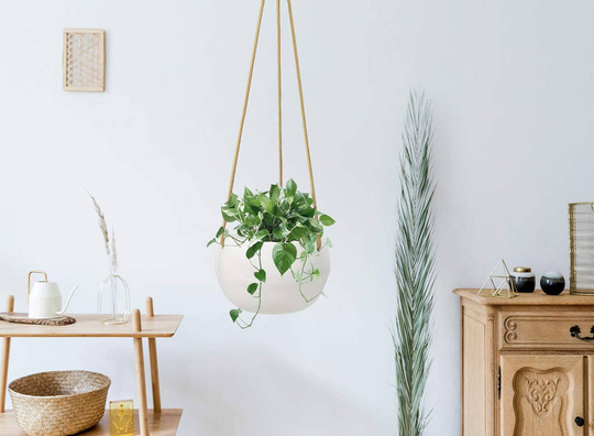 Ceramic Hanging Planter Pot White Indoor Outdoor Plants