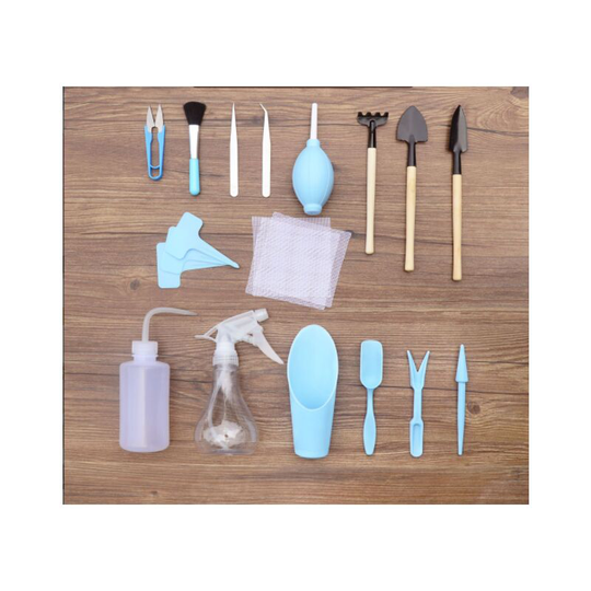 Garden Planting Tools, Succulent Transplant, 16 Piece Mini Gardening Tool Set, Hand Tools for Plant Care, House Micro Plants Care