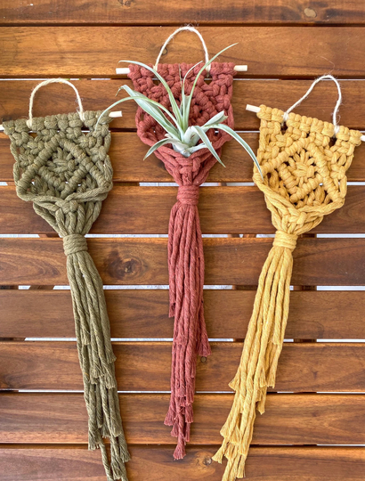 Macrame Air Plant Hanger | Indoor Hanging Planter Single
